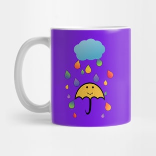 Rainbow Umbrella Raindrops Mug